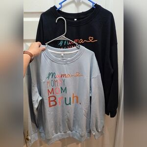 Stylish Black and Gray Sweatshirts with Colorful Text